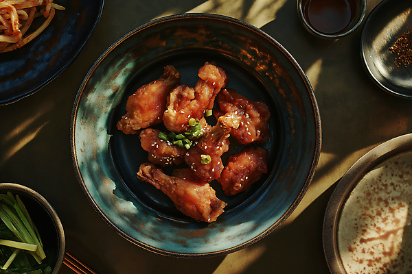 JPG 편집이미지 접시 사람없음 양념치킨 튀김 소스 간장 야식 닭날개 바삭바삭 편집실사 AI포토 AI콘텐츠 식기 음식 컨셉 치킨 닭고기 양념 CG 파일형식