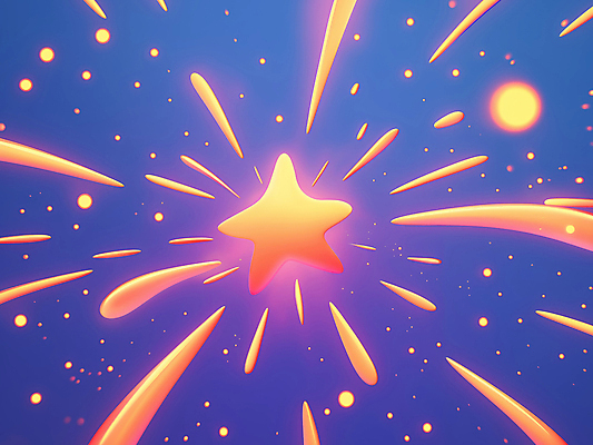 JPG 일러스트 사람없음 파란색 우주 주황색 폭발 별빛 스파크 국내일러스트 AI일러스트 AI콘텐츠 별 컬러 빛 파일형식