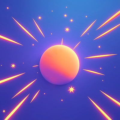 JPG 별 일러스트 사람없음 파란색 빛 우주 주황색 행성 스파크 국내일러스트 AI일러스트 AI콘텐츠 자연요소 컬러 파일형식