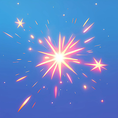 JPG 일러스트 사람없음 파란색 빛 우주 주황색 폭발 스파크 국내일러스트 AI일러스트 AI콘텐츠 컬러 파일형식