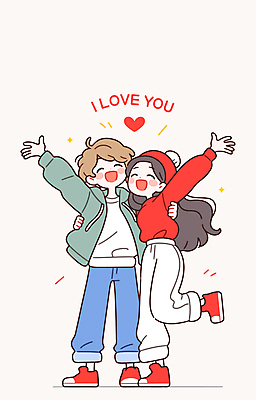 전신 커플 여자 남자 행복 일러스트 포옹 털모자 사랑 웃음 성인 두명 손들기 하트 다리들기 성인만 국내일러스트 AI파일 모양 모자_잡화 감정 관계 안기 모션 표정 사람 파일형식 벡터