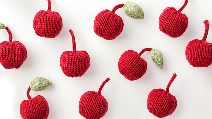 JPG 편집이미지 백그라운드 패턴 사람없음 귀여움 체리 뜨개질 디지털합성 수공예 편집소스 편집실사 AI포토 AI콘텐츠 컨셉 무늬 과일 취미 공예 CG 파일형식