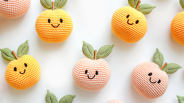 JPG 편집이미지 백그라운드 패턴 사람없음 귀여움 뜨개질 사과 디지털합성 수공예 편집소스 편집실사 AI포토 AI콘텐츠 컨셉 무늬 과일 취미 공예 CG 파일형식