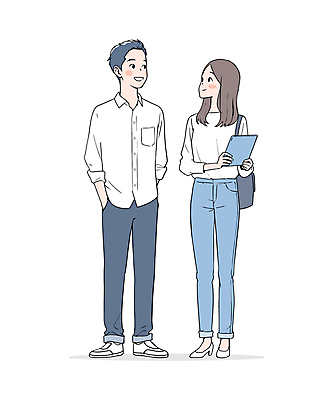 전신 여자 남자 대학생 하늘색 가방 일러스트 협력 웃음 들기 성인 두명 캐주얼 친구 청춘 태블릿 동료 즐거움 주머니손 성인만 일러캐릭터 AI파일 캐릭터 학생 잡화 옷 감정 컨셉 관계 모션 표정 사람 파란색 전자제품 스마트기기 파일형식 벡터