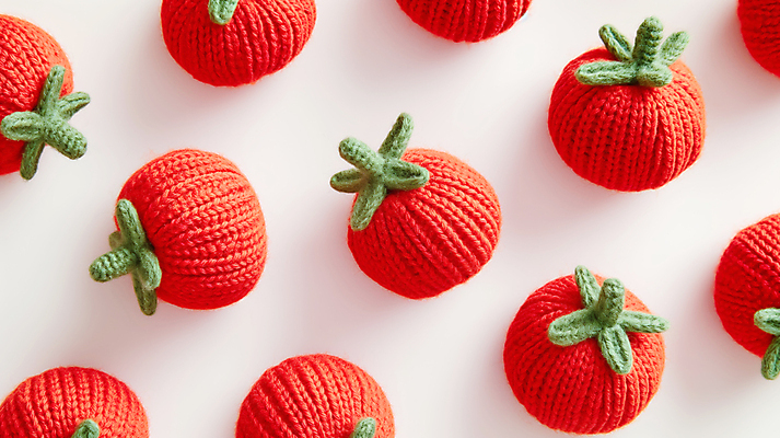 JPG 편집이미지 백그라운드 패턴 방울토마토 사람없음 귀여움 뜨개질 디지털합성 수공예 편집소스 편집실사 AI포토 AI콘텐츠 컨셉 무늬 토마토 취미 공예 CG 파일형식