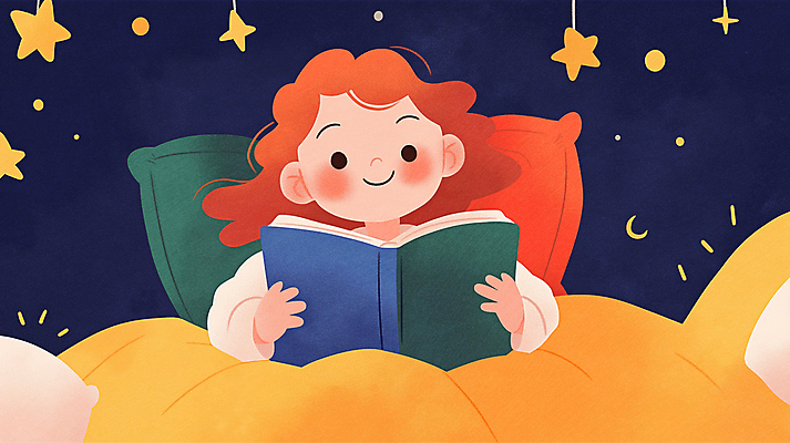 JPG 여자 어린이 일러스트 베개 밤하늘 동화 이야기 한명 소녀 상반신 책 독서 방 침대 상상력 소녀한명만 국내일러스트 AI일러스트 AI콘텐츠 1 가구 침구 하늘 사람 야간 여자한명만 소녀만 파일형식