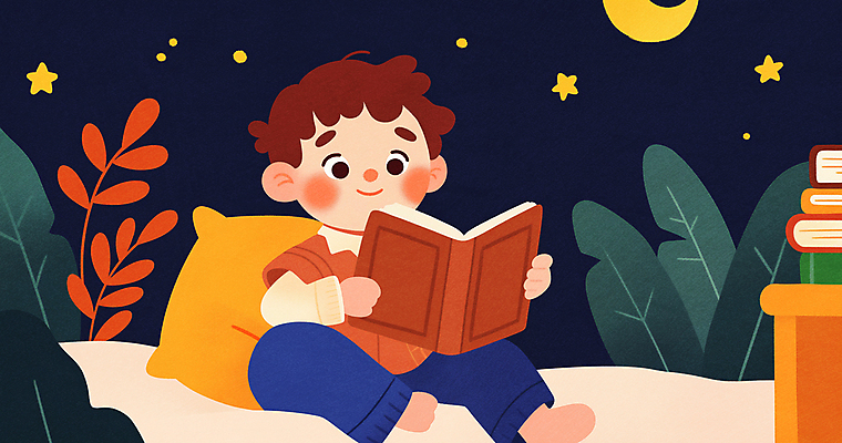 JPG 남자 어린이 일러스트 베개 밤하늘 동화 이야기 한명 소년 상반신 책 독서 방 침대 풀 상상력 소년한명만 국내일러스트 AI일러스트 AI콘텐츠 식물 1 가구 침구 하늘 사람 야간 남자한명만 소년만 파일형식