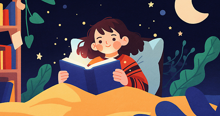 JPG 여자 어린이 일러스트 베개 밤하늘 동화 책장 이야기 한명 소녀 상반신 책 빛 독서 방 침대 풀 상상력 소녀한명만 국내일러스트 AI일러스트 AI콘텐츠 식물 1 가구 침구 하늘 사람 야간 여자한명만 소녀만 파일형식