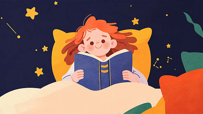 JPG 여자 어린이 일러스트 베개 밤하늘 동화 이야기 한명 소녀 상반신 책 독서 방 침대 상상력 소녀한명만 국내일러스트 AI일러스트 AI콘텐츠 1 가구 침구 하늘 사람 야간 여자한명만 소녀만 파일형식