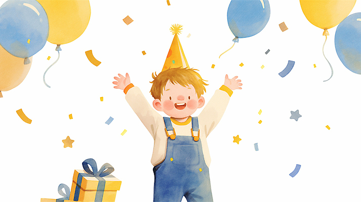 JPG 남자 행복 어린이 일러스트 한명 웃음 소년 상반신 파란색 선물상자 노란색 파티 기쁨 만세 고깔모자 꽃가루 생일축하 풍선 가랜드 소년한명만 국내일러스트 AI일러스트 AI콘텐츠 모자_잡화 1 감정 컬러 모션 표정 선물 사람 이벤트 상자 축하 생일 가루 파티용품 남자한명만 소년만 파일형식