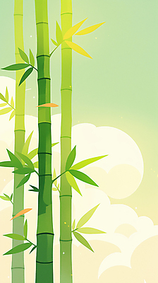 JPG 구름 일러스트 자연 하늘 사람없음 초록색 평화 대나무 국내일러스트 AI일러스트 AI콘텐츠 자연요소 나무 컬러 컨셉 생태계 파일형식