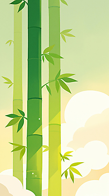 JPG 구름 일러스트 자연 사람없음 초록색 햇빛 평화 대나무 국내일러스트 AI일러스트 AI콘텐츠 자연요소 나무 컬러 컨셉 태양 생태계 파일형식
