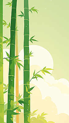 JPG 구름 일러스트 자연 하늘 사람없음 초록색 평화 대나무 조용 국내일러스트 AI일러스트 AI콘텐츠 자연요소 나무 컬러 컨셉 생태계 파일형식