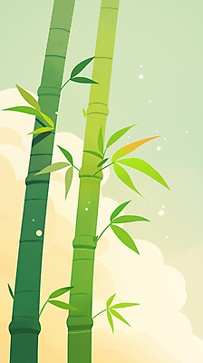 JPG 구름 일러스트 자연 사람없음 초록색 햇빛 평화 대나무 국내일러스트 AI일러스트 AI콘텐츠 자연요소 나무 컬러 컨셉 태양 생태계 파일형식