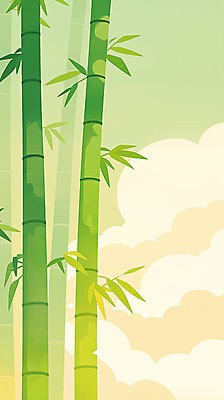 JPG 구름 일러스트 자연 사람없음 초록색 평화 대나무 국내일러스트 AI일러스트 AI콘텐츠 자연요소 나무 컬러 컨셉 생태계 파일형식