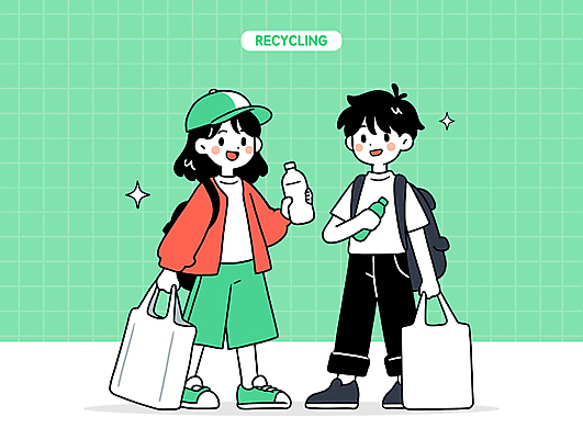 전신 모자 여자 남자 가방 일러스트 들기 성인 두명 연두색 자연보호 환경 재활용 플라스틱 친환경 에코백 성인만 일러캐릭터 AI파일 캐릭터 잡화 모션 자연 재질 사람 초록색 보호 에코 파일형식 벡터