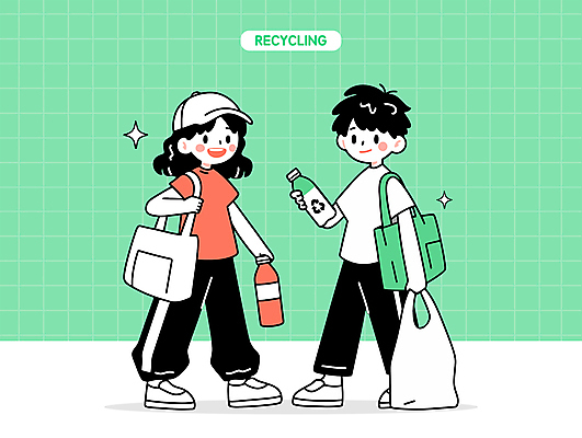 전신 모자 여자 남자 가방 일러스트 들기 성인 두명 연두색 자연보호 환경 재활용 플라스틱 친환경 에코백 성인만 일러캐릭터 AI파일 캐릭터 잡화 모션 자연 재질 사람 초록색 보호 에코 파일형식 벡터