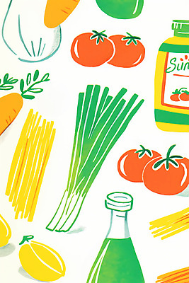 JPG 백그라운드 패턴 토마토 일러스트 사람없음 당근 레몬 파 파스타면 미니멀 국내일러스트 AI일러스트 AI콘텐츠 무늬 채소 과일 뿌리채소 파스타 면류 파일형식
