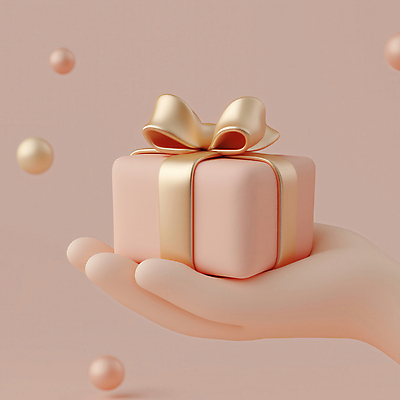 JPG 편집이미지 손 행복 리본 분홍색 공 들기 이벤트 신체부위 선물상자 3D 귀여움 축하 입체 편집3D AI컴퓨터그래픽 AI콘텐츠 감정 컬러 컨셉 모션 선물 사람 상자 디지털합성 파일형식
