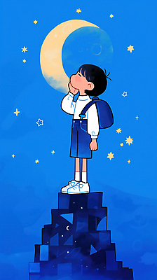 JPG 전신 남자 별 어린이 일러스트 밤하늘 한명 소년 파란색 손들기 꿈 달 호기심 환상 소년한명만 국내일러스트 AI일러스트 AI콘텐츠 자연요소 1 감정 컬러 컨셉 모션 하늘 사람 야간 남자한명만 소년만 파일형식