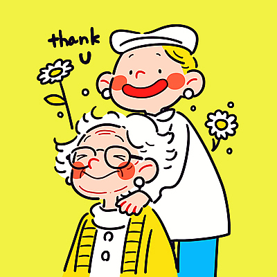 모자 여자 노년 꽃 안경 할머니 일러스트 의학 포옹 앉기 상반신 성인 두명 노란색 봉사 복지 감사 요양 간병인 여자만 국내일러스트 AI파일 식물 직업 잡화 감정 컬러 안기 모션 사람 도움 간호 사회이슈 파일형식 벡터