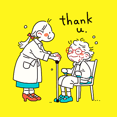 전신 여자 노년 리본 안경 할머니 일러스트 지팡이 앉기 성인 두명 노란색 의사 봉사 복지 감사 요양 간병인 여자만 국내일러스트 AI파일 직업 잡화 감정 컬러 모션 사람 의료진 도움 간호 사회이슈 파일형식 벡터