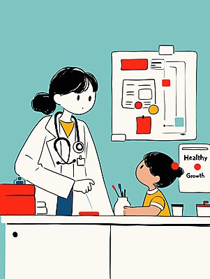 여자 어린이 일러스트 청진기 건강 병원 미소 소녀 상반신 성인 두명 진료 환자 의사 가리킴 잡기 책상 상담 성장클리닉 여자만 국내일러스트 AI파일 가구 의학 의료기기 모션 표정 사람 손짓 의료진 클리닉 파일형식 벡터