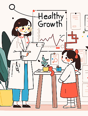 전신 여자 리본 안경 어린이 일러스트 청진기 그래프 건강 병원 미소 소녀 성인 두명 진료 환자 의사 책상 상담 성장클리닉 차트보드 여자만 국내일러스트 AI파일 잡화 가구 의학 의료기기 표정 사람 의료진 클리닉 파일형식 벡터