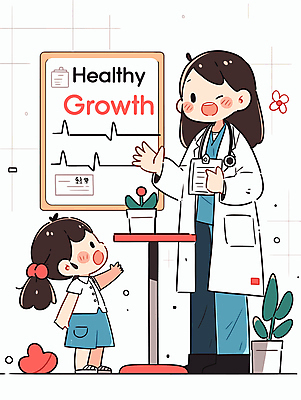 전신 여자 리본 화분 어린이 일러스트 청진기 그래프 건강 병원 미소 소녀 성인 두명 진료 환자 의사 책상 상담 성장클리닉 차트보드 여자만 국내일러스트 AI파일 가구 의학 의료기기 표정 사람 의료진 클리닉 파일형식 벡터