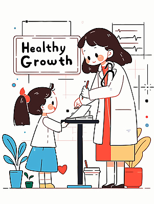 전신 여자 화분 종이 어린이 일러스트 청진기 그래프 건강 병원 미소 들기 소녀 성인 두명 펜 진료 환자 의사 책상 상담 성장클리닉 여자만 국내일러스트 AI파일 가구 의학 의료기기 모션 표정 사람 필기구 의료진 클리닉 파일형식 벡터