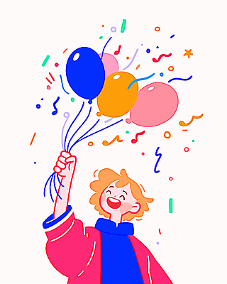 남자 행복 어린이 일러스트 기념 한명 웃음 들기 소년 상반신 컬러풀 파티 기쁨 축하 꽃가루 풍선 소년한명만 국내일러스트 AI파일 1 감정 컬러 컨셉 모션 표정 사람 이벤트 가루 남자한명만 소년만 파일형식 벡터