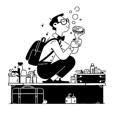 전신 남자 행복 가방 일러스트 비즈니스 나비넥타이 샌드위치 한명 들기 성인 눈감음 검은색 직장인 집중 책상 웅크림 성인남자한명만 국내일러스트 AI파일 직업 1 잡화 감정 음식 컬러 가구 컨셉 모션 넥타이 사람 남자한명만 성인남자만 파일형식 벡터