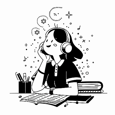 여자 일러스트 비즈니스 직장 한명 상반신 성인 책 반짝임 검은색 헤드폰 음악감상 잡기 업무 직장인 집중 손목시계 연필꽂이 성인여자한명만 국내일러스트 AI파일 직업 1 시계 컬러 음향기기 컨셉 회사 장신구 모션 문구용품 사람 감상 작업 여자한명만 성인여자만 파일형식 벡터