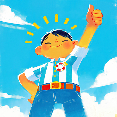 JPG 구름 남자 허리손 일러스트 청소년 하늘 한명 미소 파란색 최고 손내밀기 십대남자한명만 국내일러스트 AI일러스트 AI콘텐츠 자연요소 1 컬러 포즈 표정 사람 손짓 남자한명만 십대남자만 파일형식