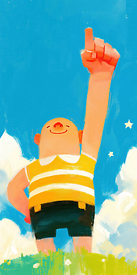 JPG 구름 남자 허리손 일러스트 하늘 한명 서기 미소 성인 파란색 가리킴 손내밀기 성인남자한명만 국내일러스트 AI일러스트 AI콘텐츠 자연요소 1 컬러 포즈 모션 표정 사람 손짓 남자한명만 성인남자만 파일형식