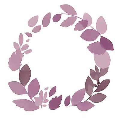 JPG 잎 일러스트 나뭇잎 수채화 프레임 사람없음 보라색 카피스페이스 보테니컬아트 국내일러스트 AI일러스트 AI콘텐츠 식물 컬러 공백 파일형식