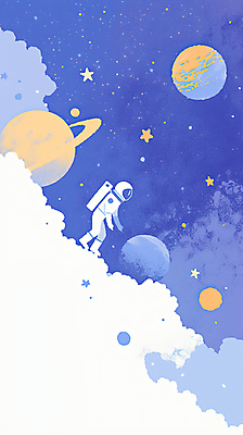 JPG 전신 구름 일러스트 한명 성인 파란색 반짝임 우주 행성 우주비행사 몽환 성인한명만 국내일러스트 AI일러스트 AI콘텐츠 자연요소 1 컬러 컨셉 모션 사람 성인만 파일형식