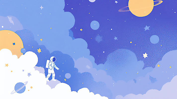 JPG 전신 구름 일러스트 한명 성인 파란색 반짝임 우주 행성 우주비행사 몽환 성인한명만 국내일러스트 AI일러스트 AI콘텐츠 자연요소 1 컬러 컨셉 모션 사람 성인만 파일형식