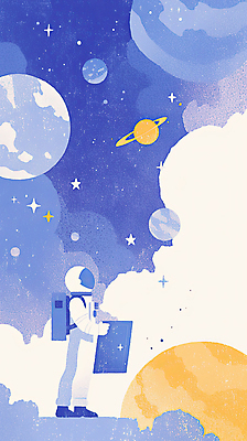 JPG 전신 구름 일러스트 한명 들기 성인 파란색 반짝임 우주 행성 우주비행사 몽환 성인한명만 국내일러스트 AI일러스트 AI콘텐츠 자연요소 1 컬러 컨셉 모션 사람 성인만 파일형식