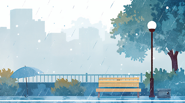 JPG 나무 가로등 벤치 일러스트 우산 하늘 수채화 풍경 사람없음 건물 파란색 울타리 도시 풀 비 감성 흐림 국내일러스트 AI일러스트 AI콘텐츠 자연요소 식물 건축물 공공시설 컬러 컨셉 의자 날씨 담장 파일형식