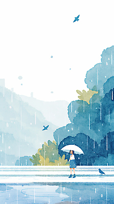 JPG 나무 여학생 여자 일러스트 우산 청소년 조류 하늘 수채화 산 한명 들기 풍경 파란색 비 웅덩이 감성 흐림 십대여자한명만 국내일러스트 AI일러스트 AI콘텐츠 자연요소 식물 동물 1 학생 컬러 컨셉 모션 날씨 사람 여자한명만 십대여자만 파일형식