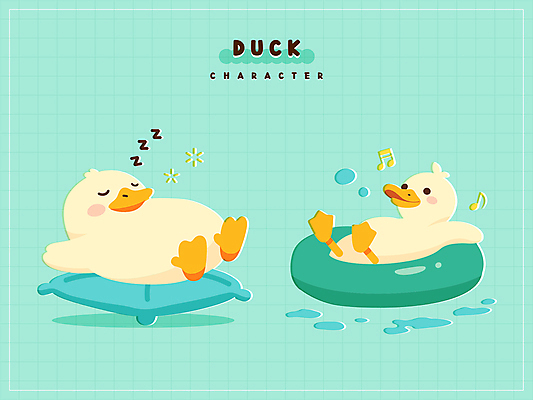 스티커 음표 일러스트 베개 그림자 사람없음 눕기 귀여움 물방울 잠 튜브 Z 오리캐릭터 민트색 일러캐릭터 AI파일 캐릭터 기호 알파벳 음악 컬러 동물캐릭터 컨셉 침구 모션 오리 파일형식 벡터