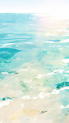 JPG 바다 일러스트 하늘 풍경 사람없음 파란색 빛 신비 잔물결 윤슬 국내일러스트 AI일러스트 AI콘텐츠 물결 컬러 컨셉 파일형식