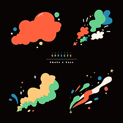 스티커 일러스트 사람없음 컬러풀 연기 오브젝트 이펙트그래픽 국내일러스트 AI파일 컬러 그래픽백그라운드 파일형식 벡터