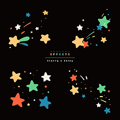 별 스티커 일러스트 사람없음 컬러풀 오브젝트 이펙트그래픽 국내일러스트 AI파일 자연요소 컬러 그래픽백그라운드 파일형식 벡터