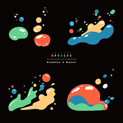 스티커 일러스트 사람없음 물 컬러풀 거품 액체 오브젝트 이펙트그래픽 국내일러스트 AI파일 자연요소 컬러 그래픽백그라운드 파일형식 벡터