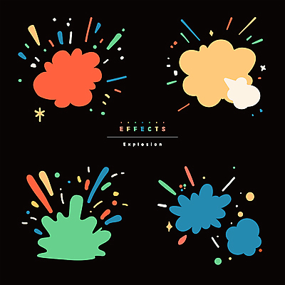 스티커 일러스트 사람없음 컬러풀 폭발 오브젝트 이펙트그래픽 국내일러스트 AI파일 컬러 그래픽백그라운드 파일형식 벡터