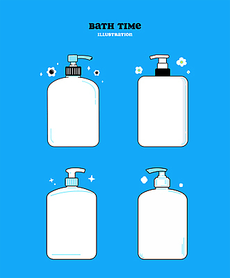 꽃 일러스트 사람없음 파란색 반짝임 목욕 거품 펌프 바디워시 엘리먼트 미니멀 국내일러스트 AI파일 식물 컬러 모션 청결 파일형식 벡터