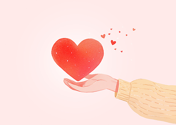 PSD 손 분홍색 일러스트 사랑 들기 신체부위 하트 감성 획득 국내일러스트 모양 감정 컬러 컨셉 모션 사람 파일형식