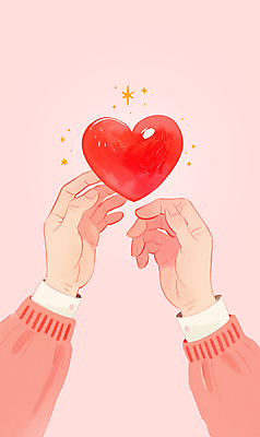 PSD 손 분홍색 일러스트 사랑 들기 신체부위 반짝임 하트 감성 획득 국내일러스트 모양 감정 컬러 컨셉 모션 사람 파일형식